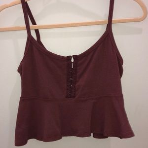 Urban Outfitters cropped plum tank
